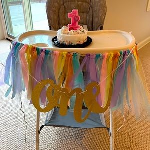 Rainbow High Chair Banner for 1st Birthday- brand new